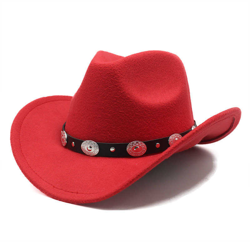 Gorro/Bonés de Caveira Moda Chapéu de Cowboy Ocidental Para Homens Feltro de Lã Outono Inverno Vintage Aba Larga Fedoras Chapéus de Cowgirl Estilo Britânico Chapéu Feminino Igreja T221013