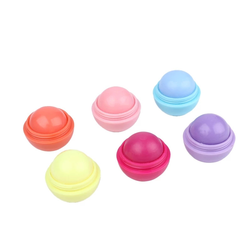 Mini Pommade À Lèvres Mignon Balle Baume Sphère Végétale Naturelle Saveur De Fruits Hydratant 6 Six Couleurs Brillant Organique Soins De La Bouche Maquillage Rouge À Lèvres