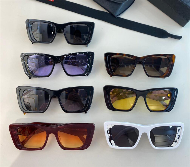Nuevas gafas de sol de diseño de moda 08WF Cat Plate Marco de placa de diamante Corte de forma de diamante Popular y simple estilo al aire libre UV400 Protection2085739