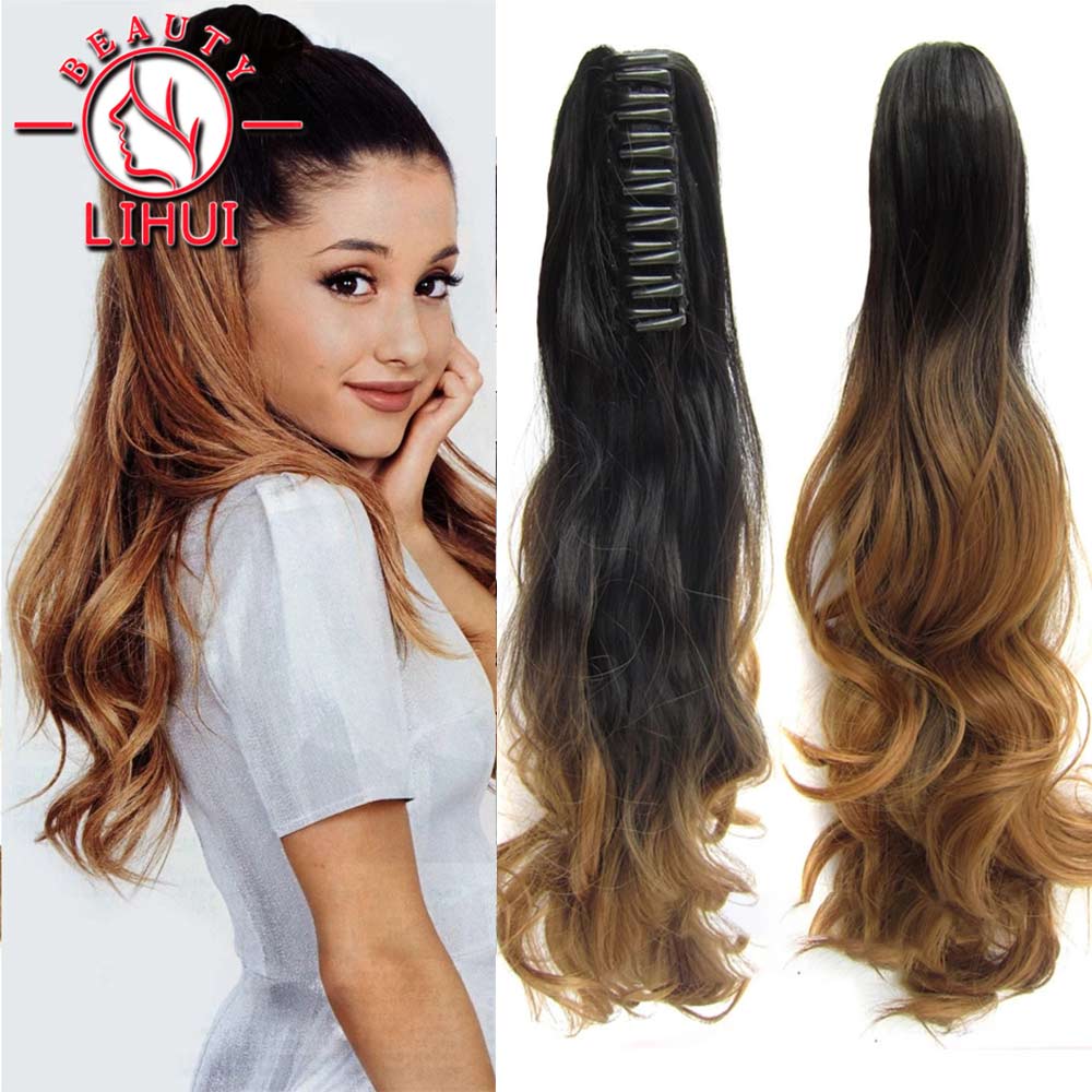 Synthetisch S Wit Synthetic op paardenstaart haar Ponytail Extension Hair For Women Pony Tail Hairpiece Curly Style 22 