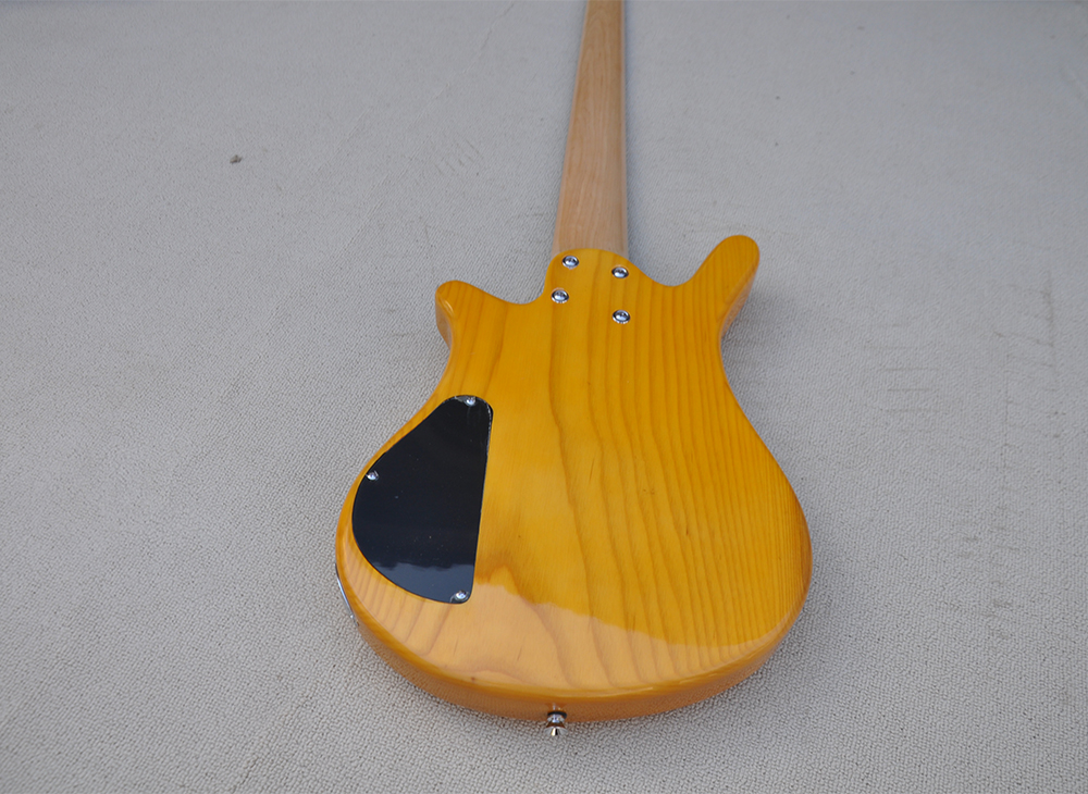 Yellow 5 Strings Ash Electric Bass Guitar With Rosewood Fretboard