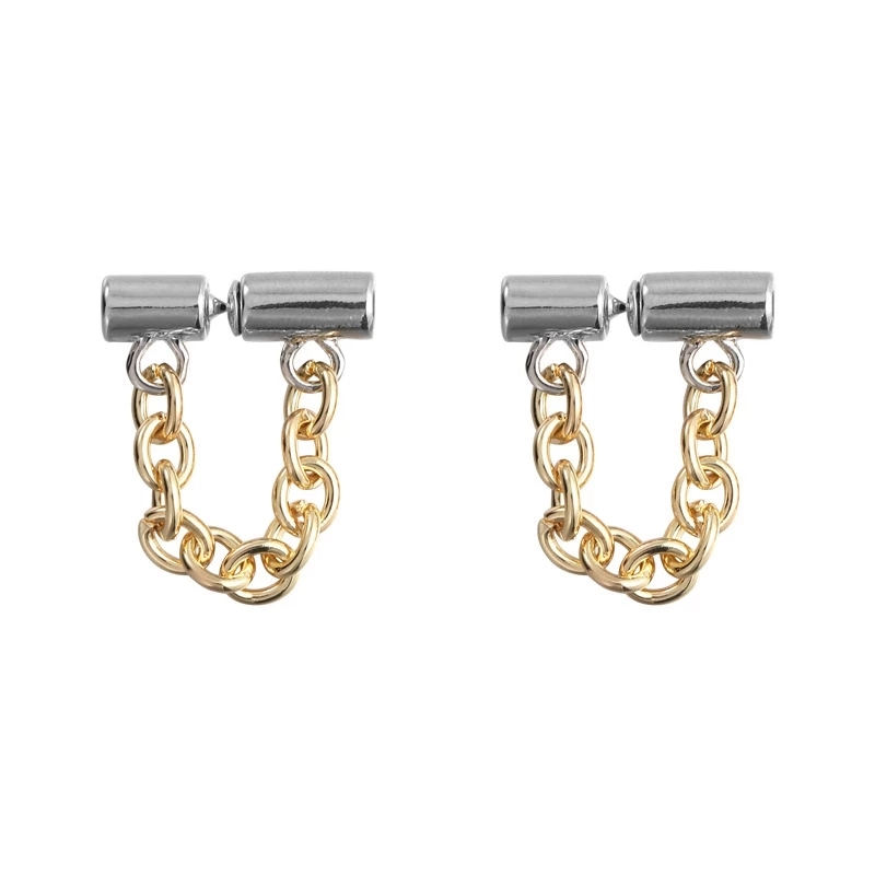 Dangle & Chandelier European Gold Color Metal Chain Drop Earrings For Women Elegant Simple Tassel Earring Geometric Boucle Oreille Fine Jewelry
