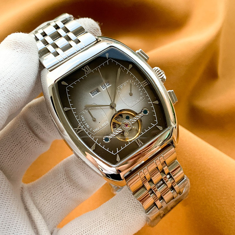 Mens assistem a rel￳gios mec￢nicos autom￡ticos Rel￳gios Business Wristwatch 42mm Caixa de a￧o inoxid￡vel Os rel￳gios de pulso ￠ prova d'￡gua Montre de Luxe