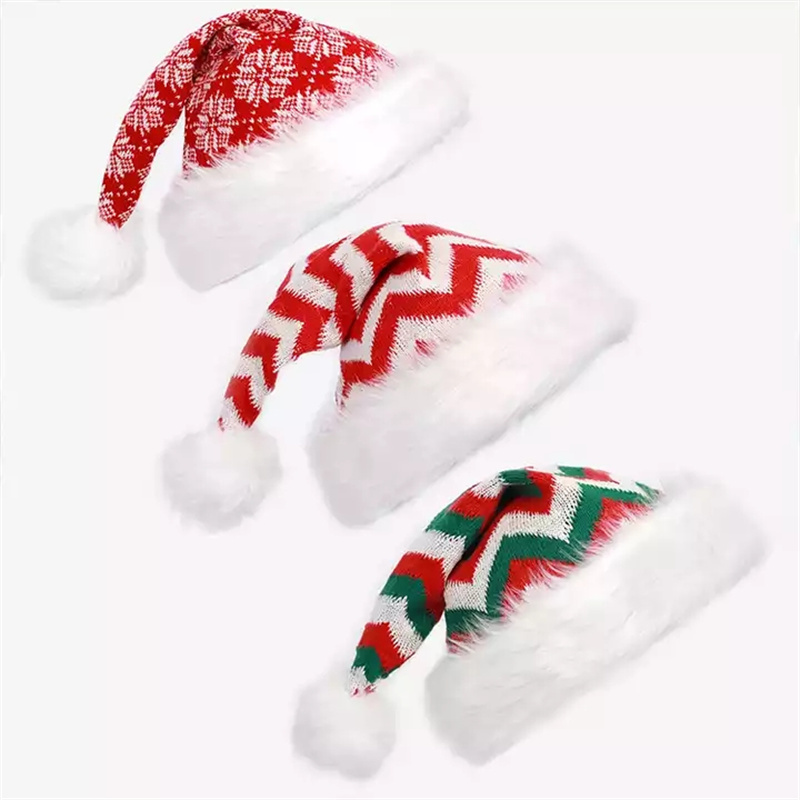 Sombreros de fiesta de Navidad para adultos al por mayor Decoraciones de Santa Cap Festive Santa Año Nuevo Santa Rojo