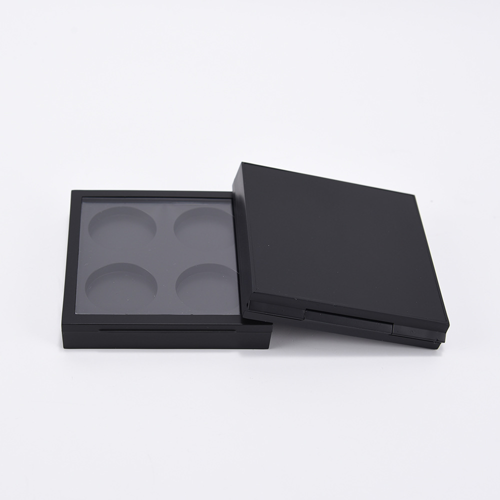 Compactos recarregáveis ​​4 grades Paleta de sombras vazias Caixa de caixa de recipiente com fechamento magnético para o brilho labial prensado em pó