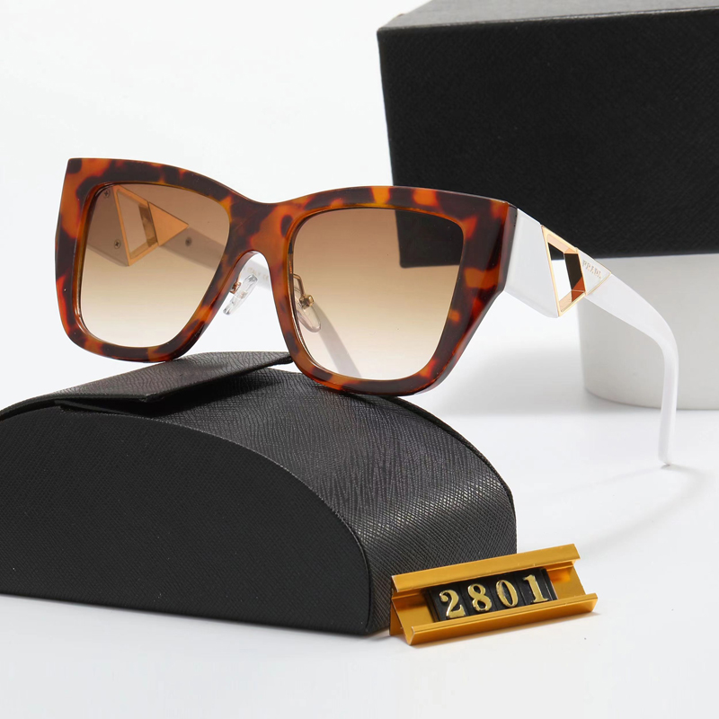Nouvelles lunettes de soleil pour femmes Design surdimensionné lignes de silhouette épaisses couleur Havane cadre avant carré acétate Prad triangle traditionnel geo234m