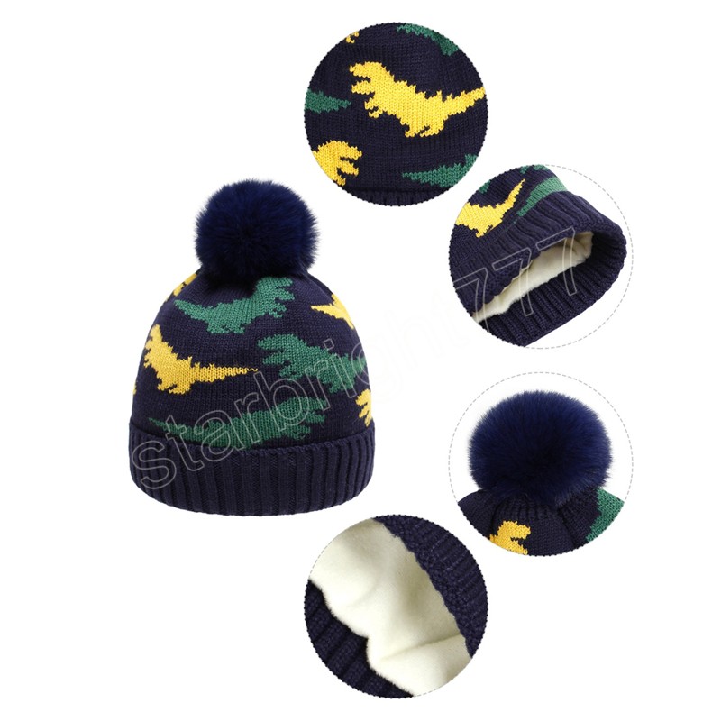 Fashion Crochet Dinosaur Pattern Hats Fantas rec￩m -nascidas luxuosas l￣ de l￣ Caps de l￣ infantil adere￧os fotogr￡ficos