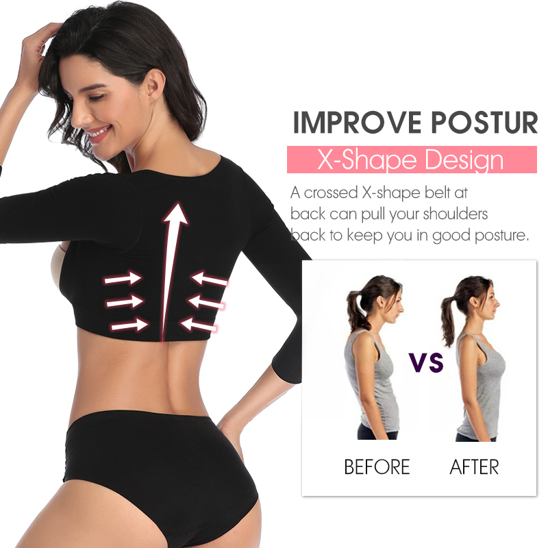 Bras Shaper Upper Post Plus Mince Compression Manches Posture Correcteur Tops Shapewear pour Femmes Minceur Gilet 221013