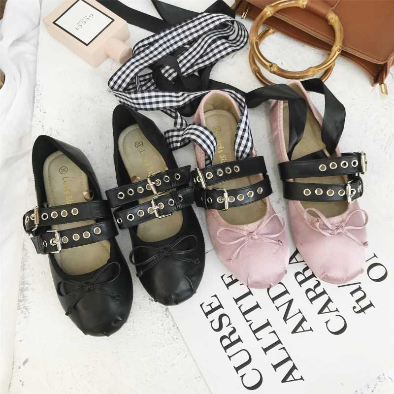 Jurk Schoenen TINGHON Klassieke Zijde Balletschoenen Lace up Ballet Vrouwen Ronde Neus Bowtie Vrouwen Flats Elegante Valentijn Schoenen