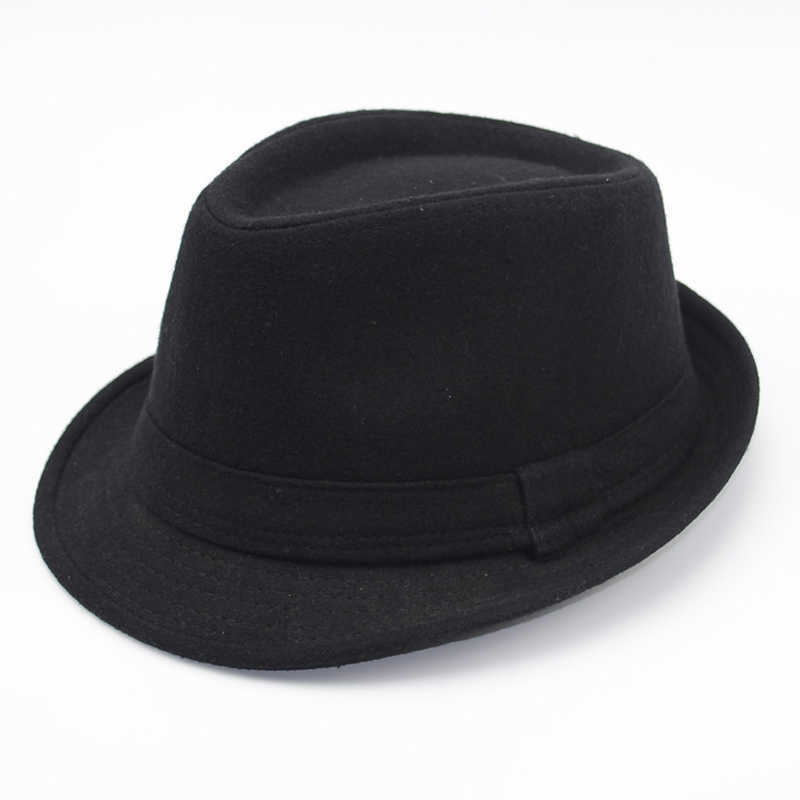 Feanie/crânio Caps British estilo britânico Brim Jazz Caps Hats Fashion Wool Felt Fedoras Trilby Hat Solid Panamá Cap para homens para homens unissex T2221013