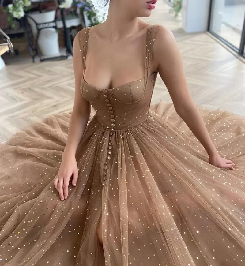 Glittering Stars Sequined Prom Dresses A Line Sweetheart Short Prom Dress Ankle Length vestidos de coctel