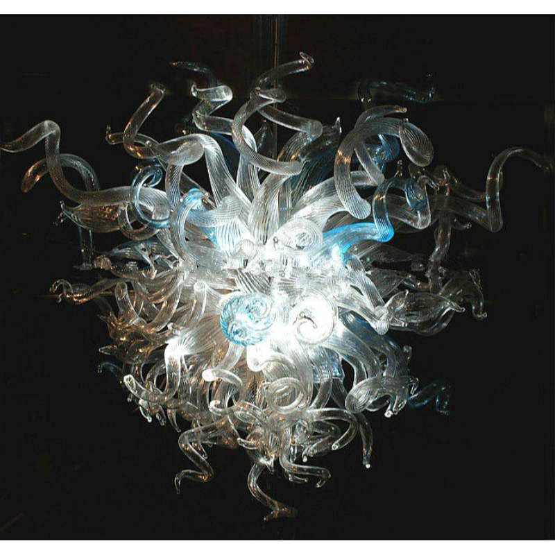 Elegant Art Lamps Clear White 100% Hand Blown Glass Chandelier Lightings Artistic Glass Style Chandeliers Indoor Ceiling Lighting for Decor LR1186