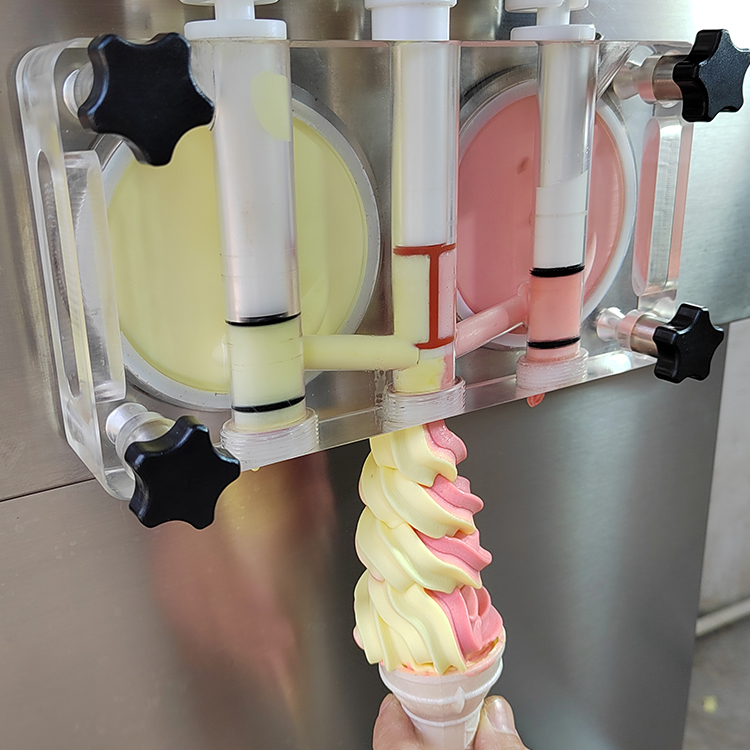 Cuisine ETL CE 3 saveurs yaourt gelato machine à crème glacée molle avec réfrigérant complet