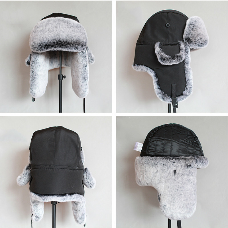 BeanieSkull Caps Winter Bomber Hat For Men Faux Fur Russian Ushanka Women Thick Warm Cap with Ear Flaps 221013
