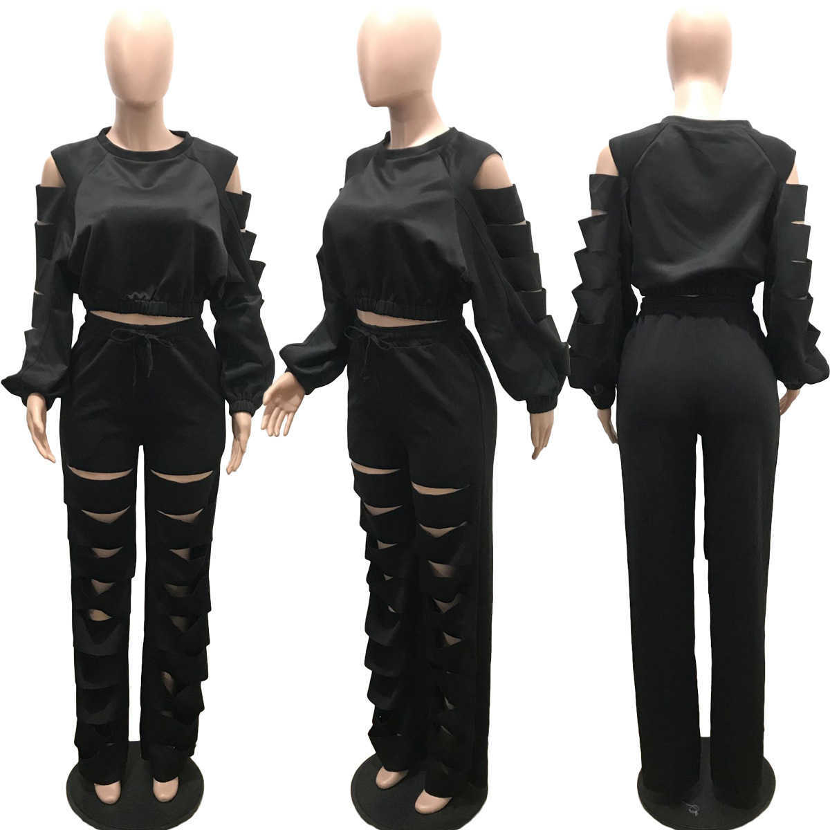 Kadınlar İki Parçalı Pantolon Kış Kırış Kadın Terzi İki Parçalı Set Street Giyim Uzun Pantolon Matematik Seti Sokak Giysileri Kadınlar İçin Kıyafet T221012