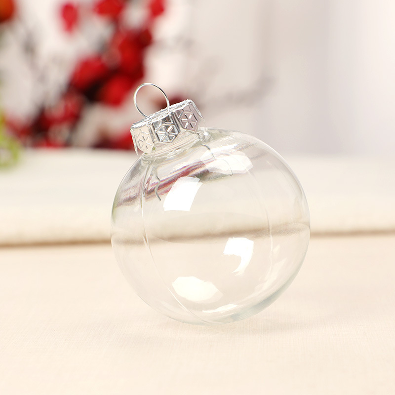 Nouveau doré argenté transparent boule de noël boules en plastique clair remplissable arbre de noël suspendus ornement décor jouets nouvel an décorations boîtes de cadeau de mariage