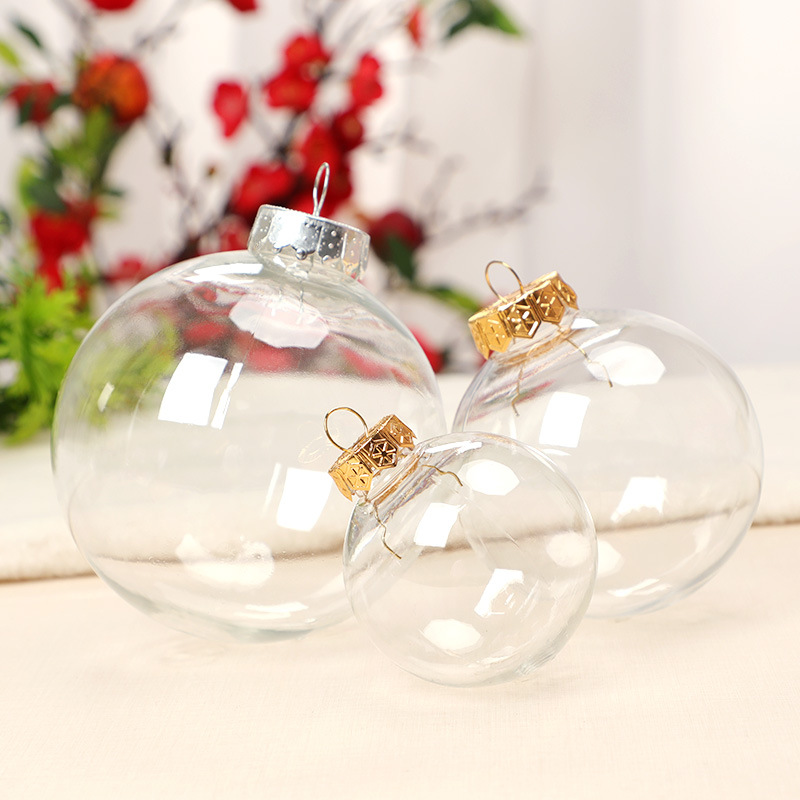Yeni 50 adet Altın Simli Şeffaf Noel Topu Plastik Baubles Temizle Doldurulabilir Noel Ağacı Asılı Süs Dekor Oyuncaklar Yeni Yıl Süslemeleri düğün hediye kutuları