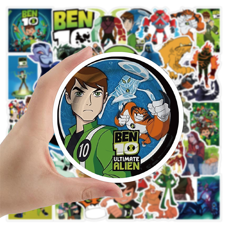 50st Cartoon Anime Ben 10 klistermärken Ben Tennyson Graffiti Kids Toy Skateboard Car Motorcykel cykelklistermärke Dekaler Partise