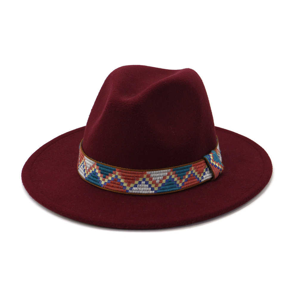 Bonnet / Crâne Caps QBHAT Fedora Chapeaux Avec Bande De Coton À Large Bord Femmes Hommes Feutré Jazz Cap Trilby Dames Élégantes Fête De Mariage Église Robes Chapeau T221013