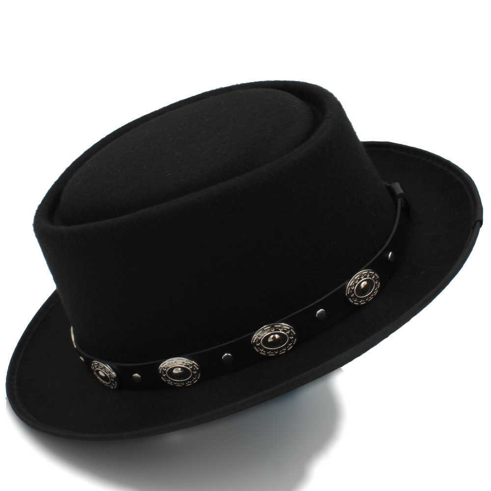 Bonnet / Skull Caps Hommes Femmes Laine Classique Pork Pie Chapeaux Rétro Fedora Trilby Sunhat Street Style Caps Party Travel Outdoor Taille US 7 1/4 UK L T221013