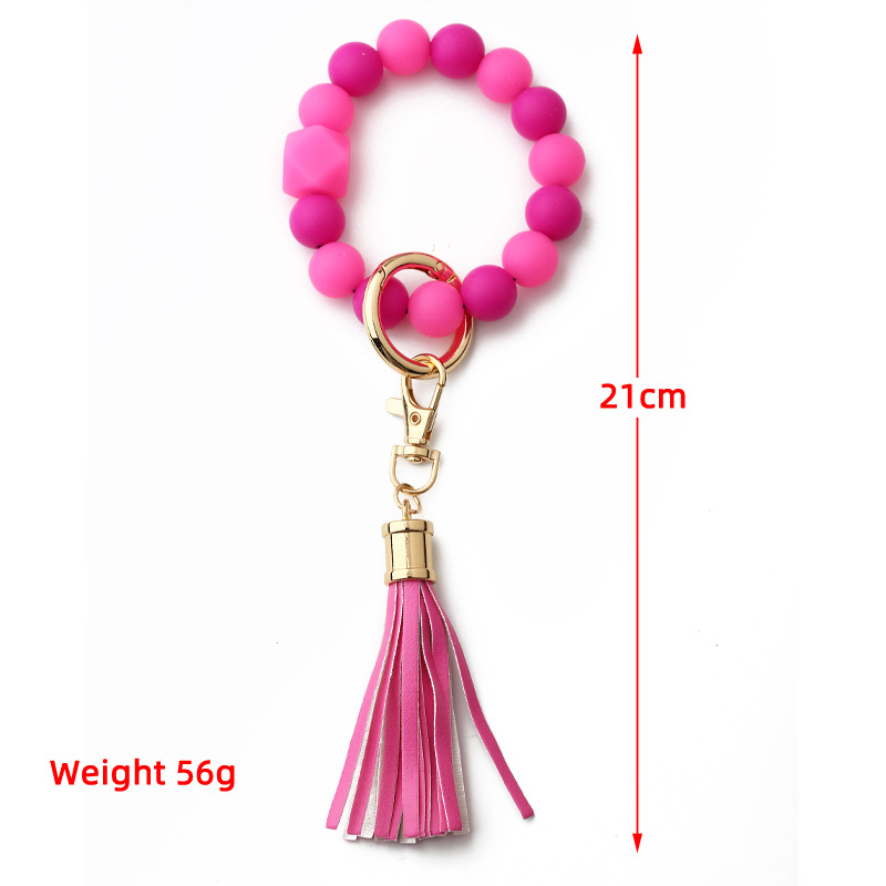 Halloween Key Chain Luminous Silicone Bead Keychain Polset Bracelet Siliconenglow in de donkere kralen voor vrouwen Halloweenparty WLL1745