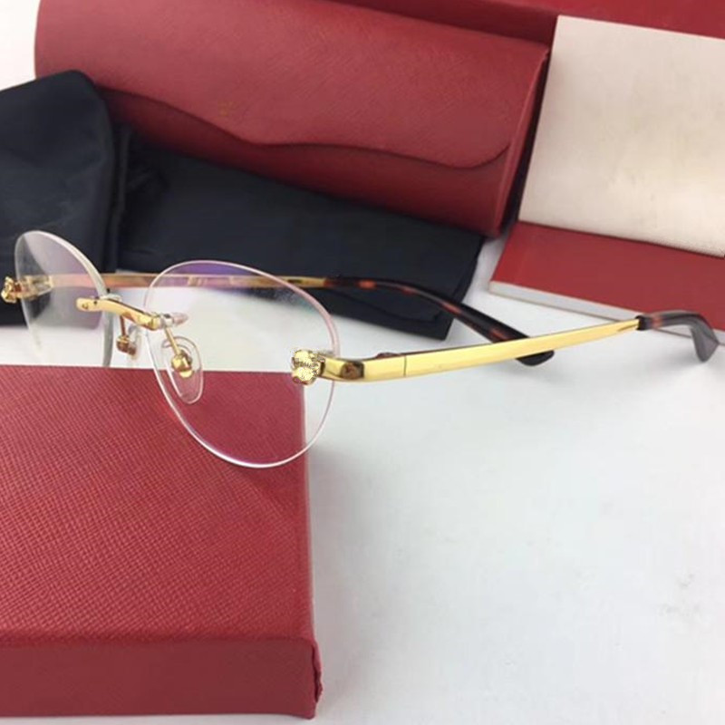 Lüks Desi Unisex 038as Çimsiz Çerçeve Gözlükleri 54-18-145 Yuvarlak oval lens Reçeteli gözlükler için saf titanyum jant gözlük Gog294f