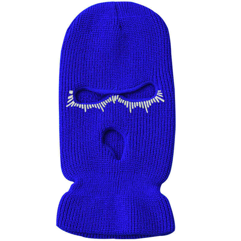 Radsportkappen Masken Winter 3 Hos Ski -Maskenkappe warm Unisex Vollgesichts Cover Balaclava Hat Ski Reitsport -Strickhüte Lustige Party Mütze L221014