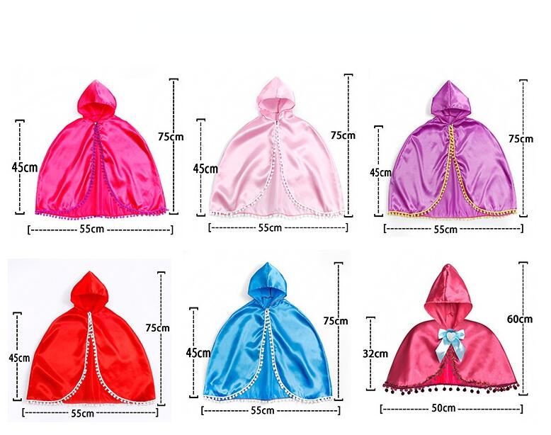 여자 공주 의상 의상 망토 후드 드 코트 폰초 케이프 팬시 파티 맨텔 옷 어린이 파티 액세서리 할로윈 크리스마스 선물