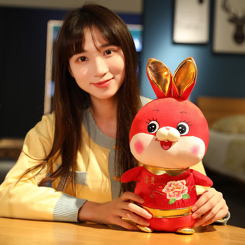 2023 Zodiac Rabbit Doll Lindo Feat Toy Lugar Dise￱o Actividades de bienvenida Logotipo de regalo