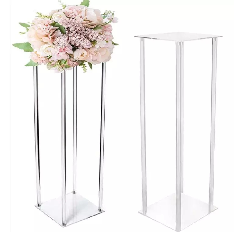 Dekoration Display Racks Akryl Flower Stand f￶r Wedding Clear Display Rack Crystal Stage Pillar 417