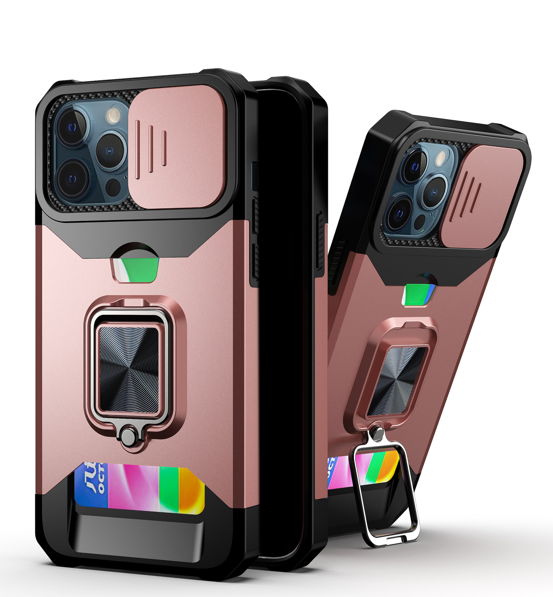 Pocket Slot Slide Casos de lente de cameshield para iPhone 14 MAX PLUS 13 12 11 11 PRO XS XR X SUPORTE DE CARRO DE CARRO DE MAGNETO PC HUSTO TPU TPU HYBRID CAMADA TAPA DE ANEL DE DIS DE CHAMP