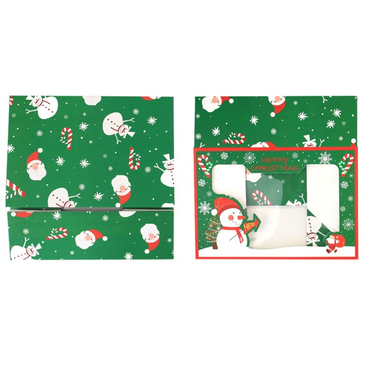 クリスマスギフトボックスサンタペーパーカードクラフトプレゼントパーティーベーキングケーキボックスマフィンペーパーパッキング2i52783
