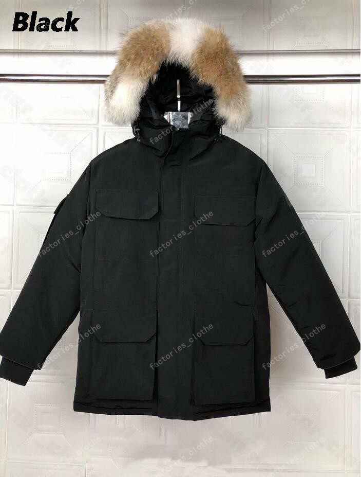 2023 Parkas Coats Mens 여자 디자이너 다운 자켓 Homme Homme Winter Jassen Puffer Big Fur Hoody Apparel Four Rure Manteau Hiver Canadian Parkas