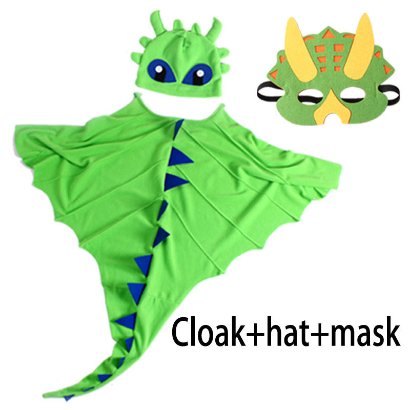 Kids Dragon Costume Cloak with Hat Children Shawls Toothless Animal Costume Cape Halloween Funny Cosplay Dinosaur Costume Props