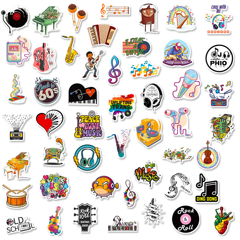 Punk Rock Stickers Rock and Roll Music Sticker Vinyl Finproof Plack Fand for Botto Botto Mailboard Skateboard Phone Phone Coatens Kids BP178