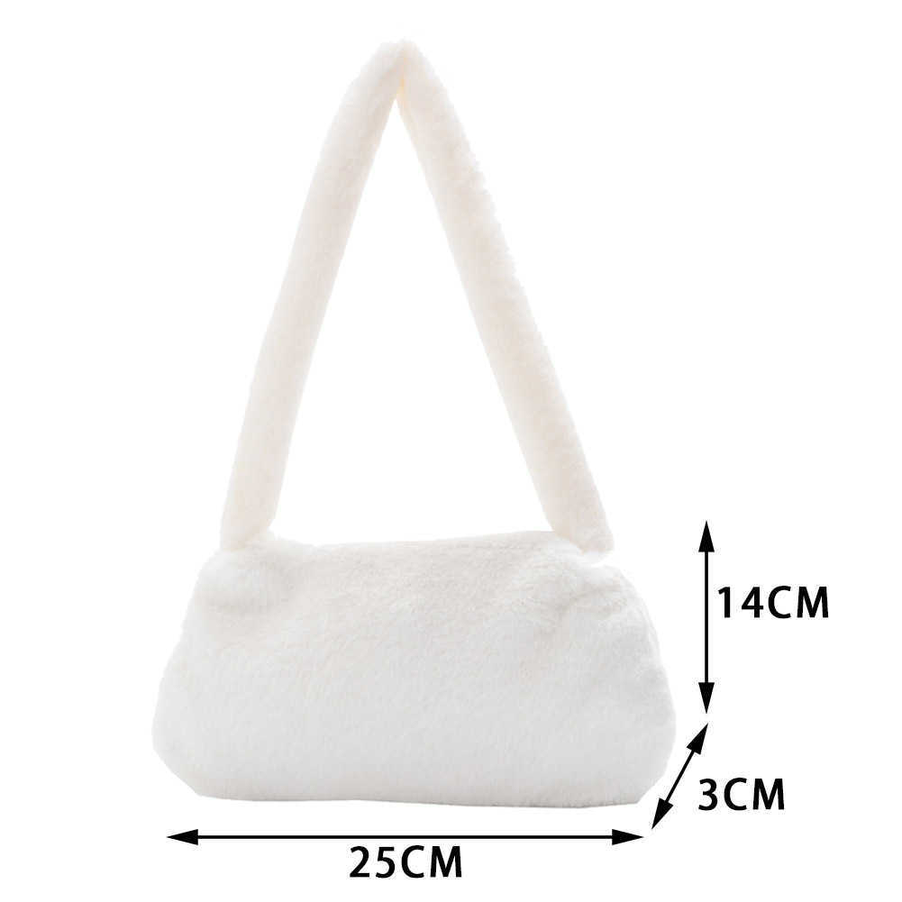 Evening Bags Women's Trend Plush Animal Print Shopper Purses Female Handbag Shoulder Underarm Cheap Quality L221014