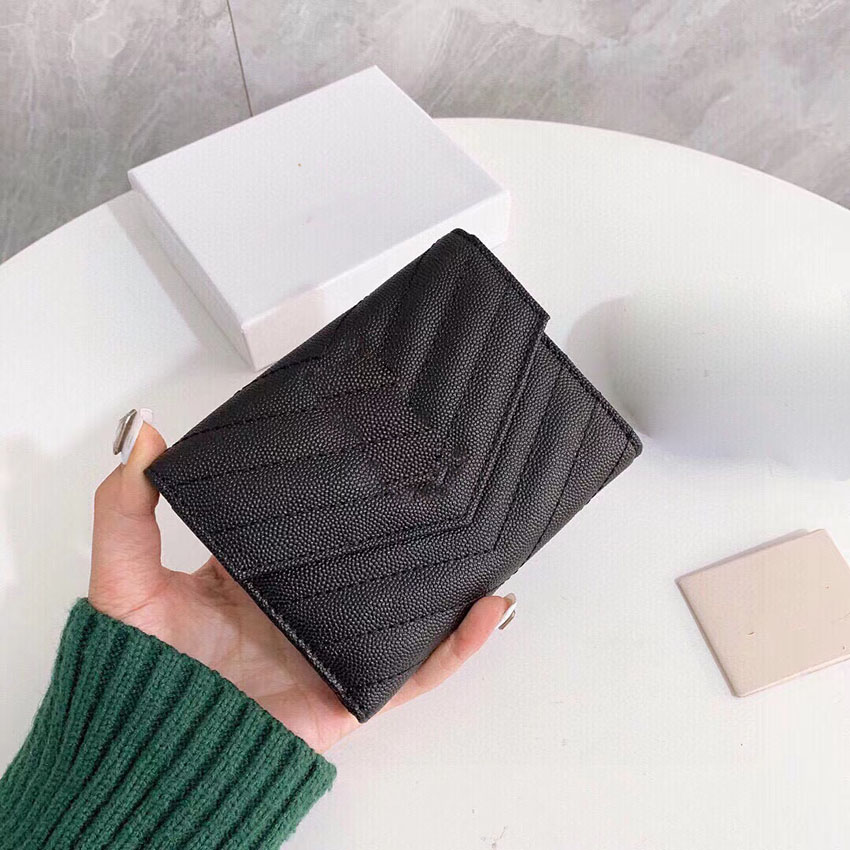 Designer Wallet Womens cowhide Leather Credit Card Holder coin purses Flap wallets Plain purse luxury Envelope bag