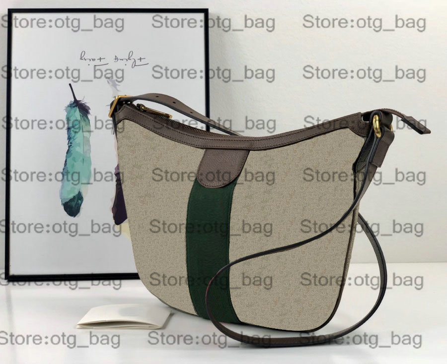 598125 Ophidia boulette sac à bandoulière classique sacs en toile bandoulière femmes floral demi-lune pochette en cuir Message sacs à main avec sangle rouge et verte Luxurys