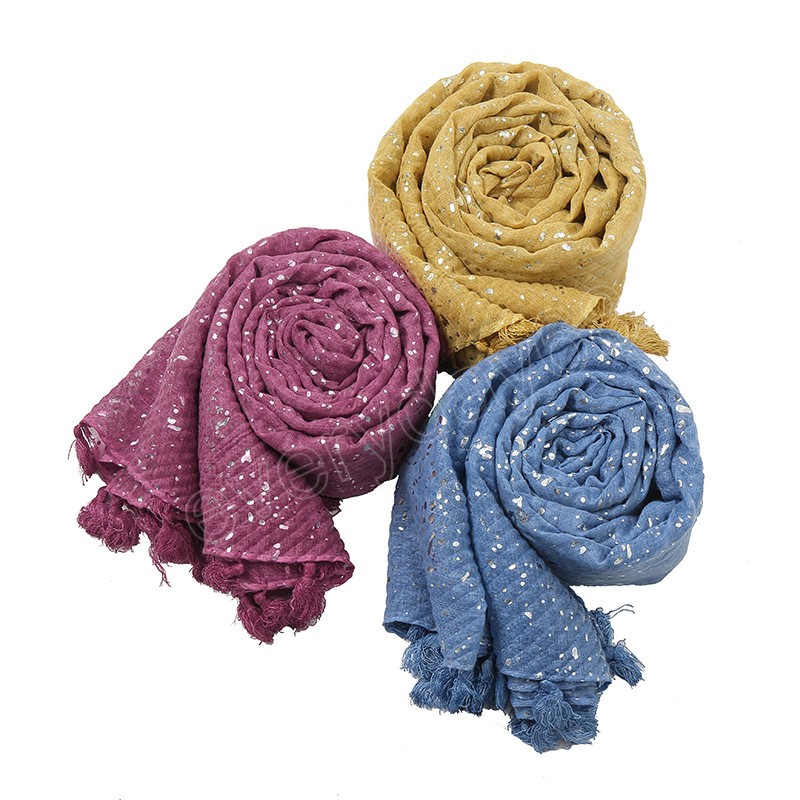 여성 이슬람 면화 Hijab 스카프 Pleated Shiny Shawls Femme Musulman Shimmer Hijabs 여성용 Headscarf 이슬람 Turban 머리띠