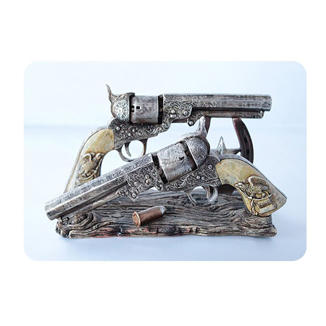 Vintage pistolmetallm￥lning tennskyltar retro pistol metallplatta m￥lningar utomhus tr￤dg￥rd v￤gg varning dekoration plack affisch man grotta bar pub klubb klisterm￤rken