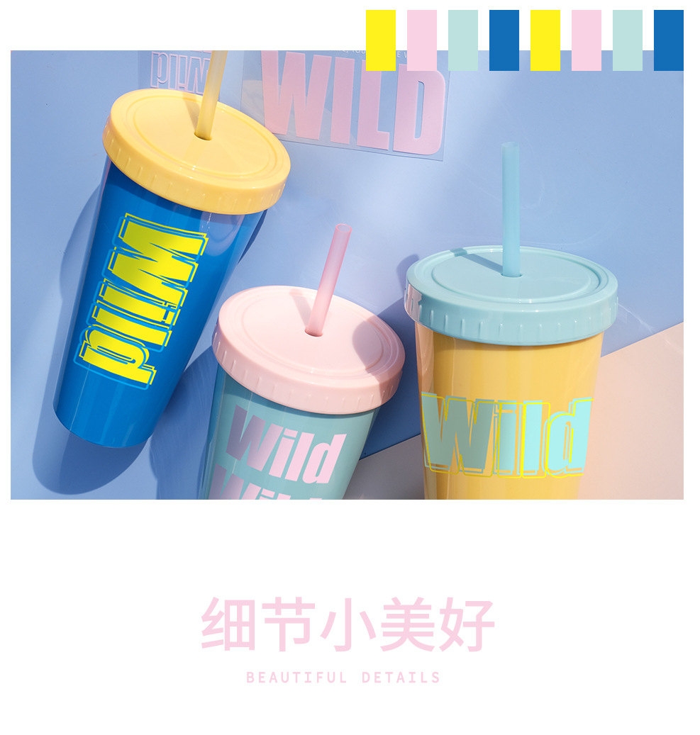 COKE PLASTISK CUP CREATIVE Gift Tumblers Simple Fashion Girlwill Straw Large Capacity Internet Celebrity