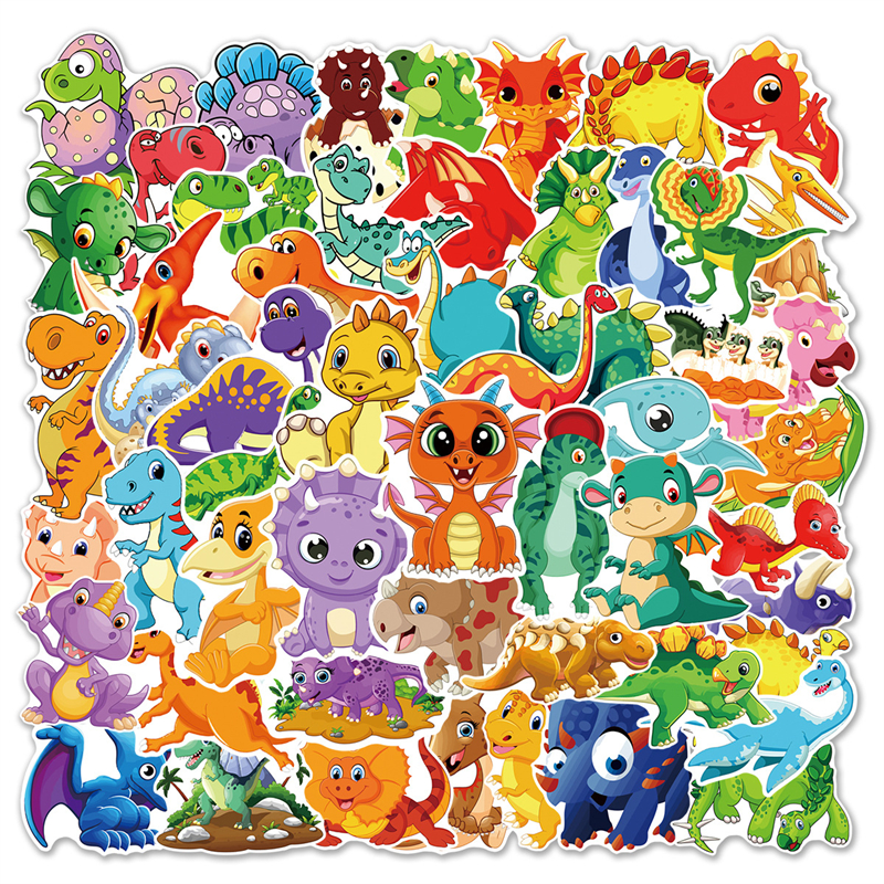 Dinosaur Stickers Cute Waterproof Cartoon Sticker for Kids for Stationery Luggage Teaching Rewards L50-318