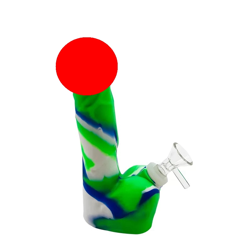 Kleurrijke speciale stijl bong down stengel filterpijpen draagbare siliconen waterpijp bubbel droge kruid tabak bubbler roken waterpijp sigarettenhouder dhl