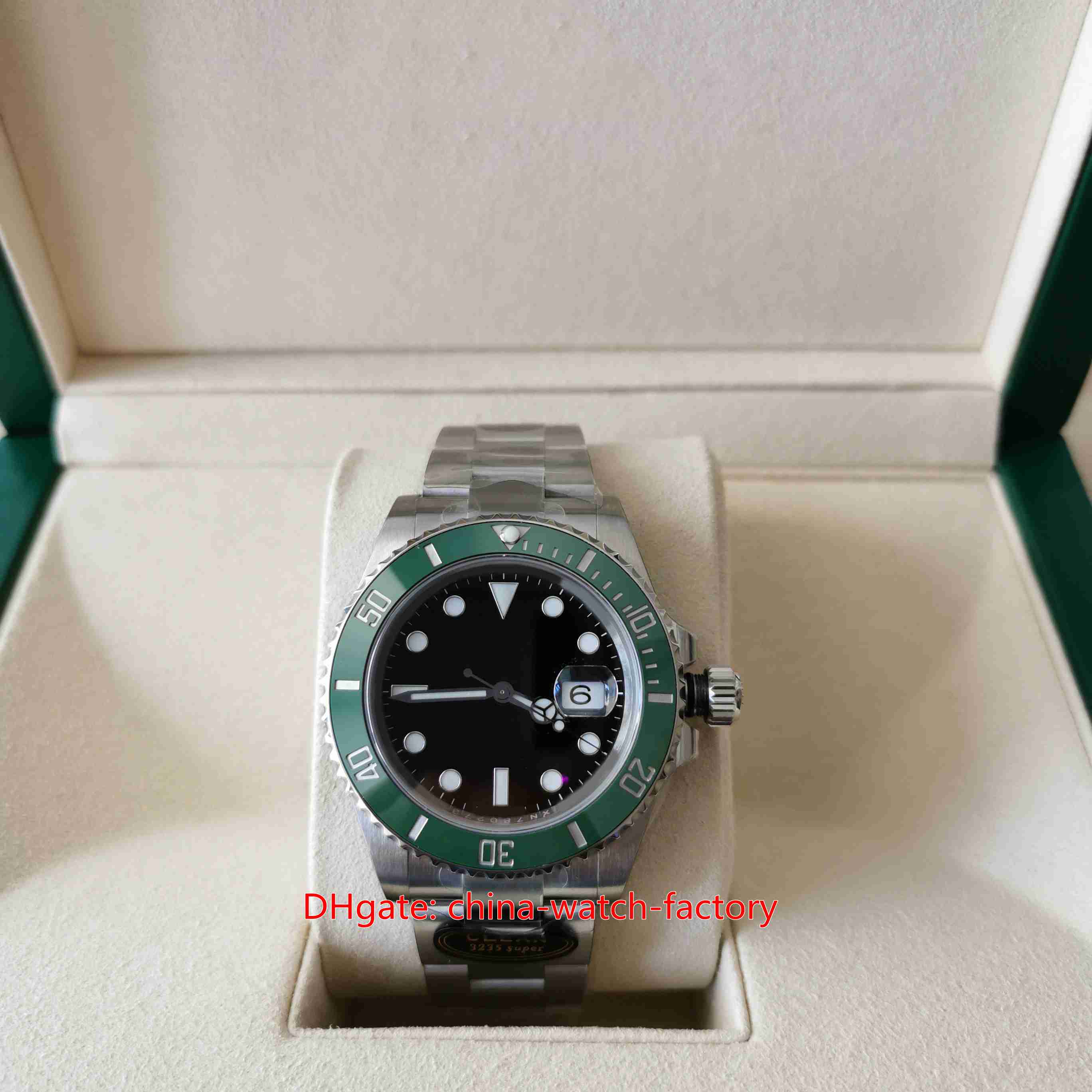 Orologio da uomo CLEAN Factory di qualità eccellente 41mm 126610 126610LV Orologi con lunetta in ceramica verde Acciaio 904L CAL 3235 Movimento meccanico Au300T