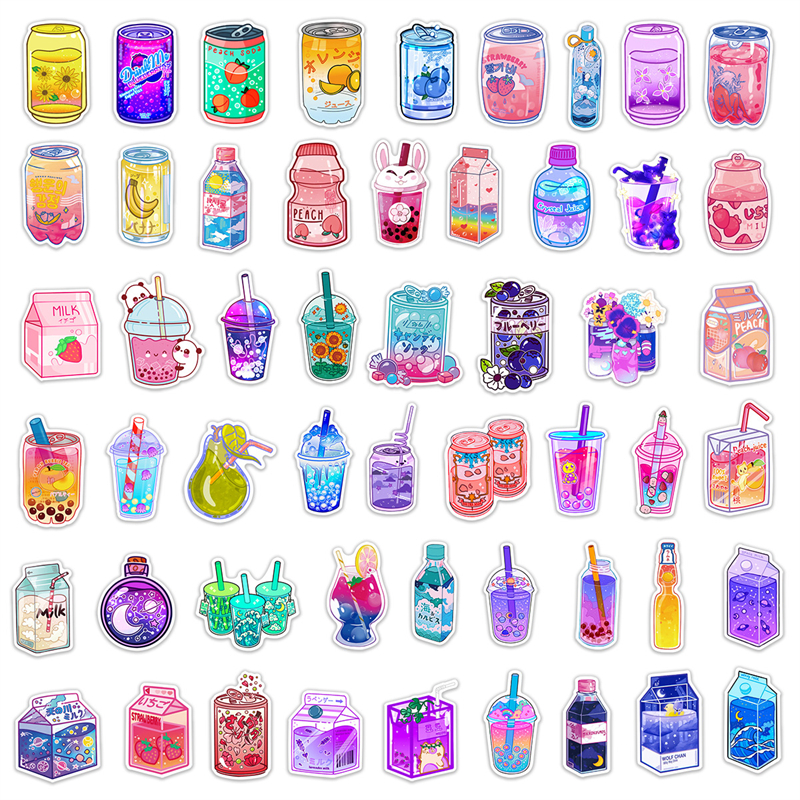 Boba Tea Stickers Bubble Tea Pearl Milk Sticker Vinyl Proof Laptop Pumper Water Bottles Computer Computer Kids L50-348