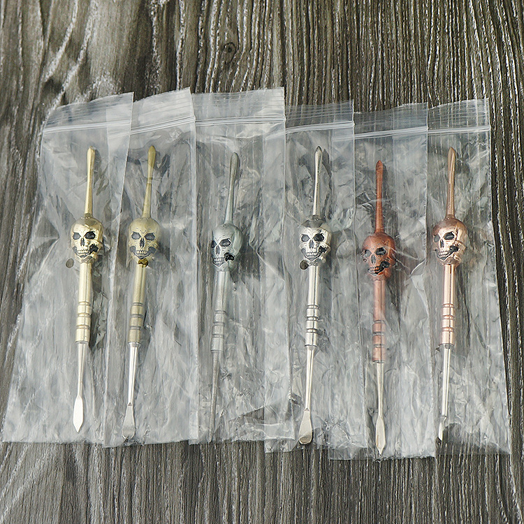Dabber Tool Dab smoking accessories Wax skull Remover Cleaning Color 120Mm Oil Smoking Pipe Glass Bong 6 Styles Pp Bag