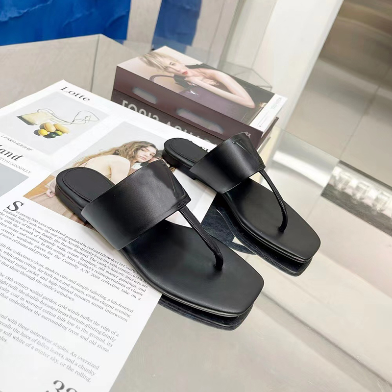 Designer-Schuhe, Flip-Flops, Leder-Slipper, Sandalen, modische Joker-Strandschuhe, Größen 35-42