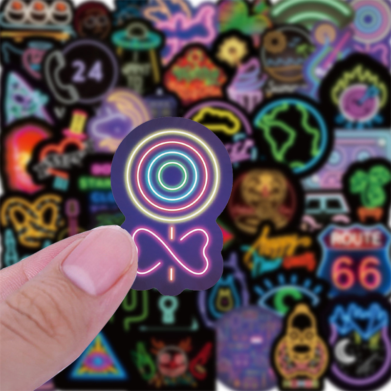 100-stcs neon style stickers