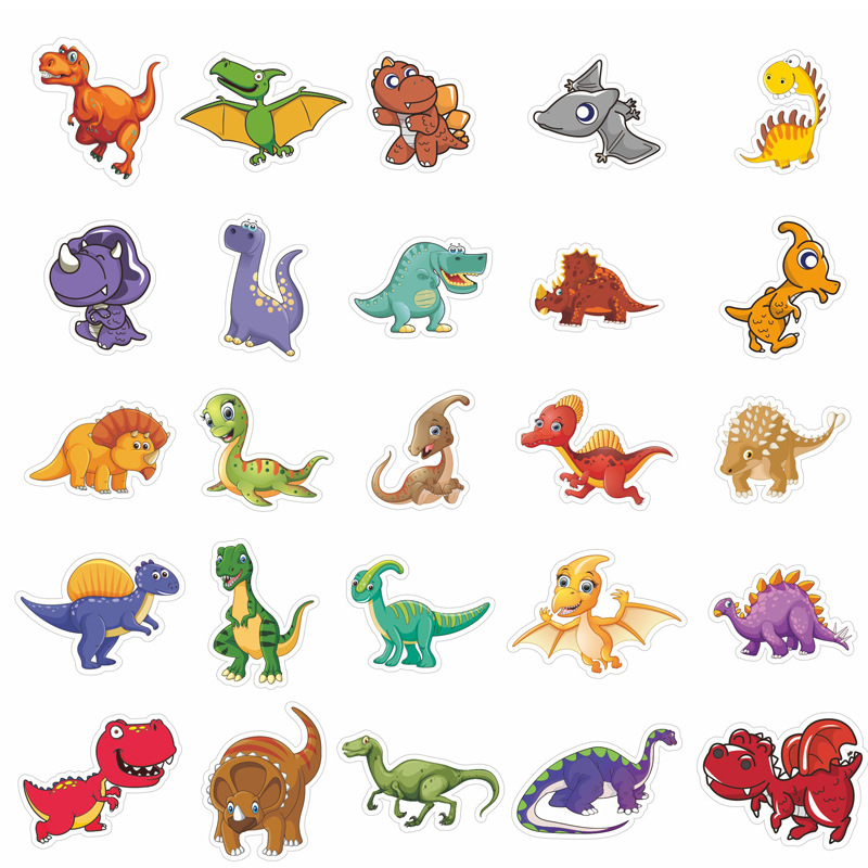 Dinosaur Stickers Cute Waterproof Cartoon Sticker for Kids for Stationery Luggage Teaching Rewards TZ-306