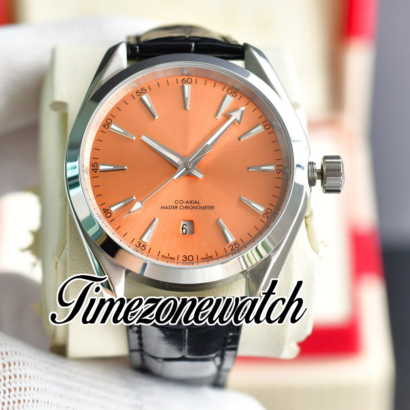 41,5 mm Aqua Terra 150m Automatyczne męskie zegarek 220.10.38.20.13.003 Zarodnie targi sztyftu stalowy pasek skórzany Pasek Nowe zegarki TWOM TimeZoneWatch E448E2